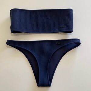Triangl S Ribbed Bandaeu Top/ M Cheeky Bottom